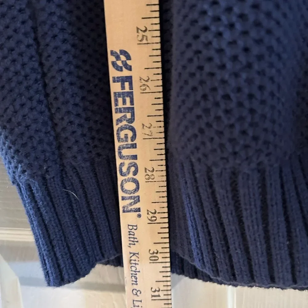 IZOD Navy Blue Fair Isle 1/4 Zip Classic Pullover Sweater XL
